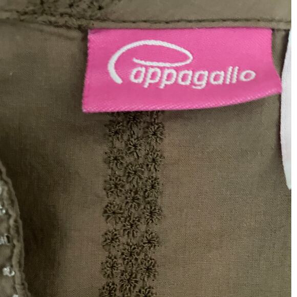 Cappagollo Women Top M Brown Cotton Beaded Boho Hippie Retro Whimsigoth Fairy - Picture 2 of 12